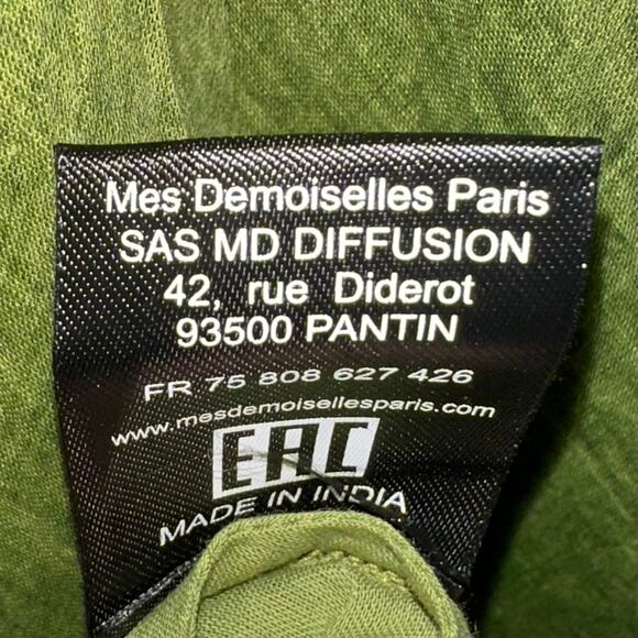 NWT Mes Desmoiselles Nuval Green Cotton Maxi Dress Size 38/US 6 - Picture 11 of 16